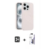 MARSİLYAN™- iPhone 16 Pro Max Kılıf Yankı Form Serisi - Siyah Bilvis 3X AR Hayalet Cam Ekran Koruyucu + PVD Metal Kamera Lens - SH