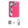 MARSİLYAN™- iPhone 16 Pro Max Kılıf Yankı Form Serisi - Siyah Bilvis 3X AR Hayalet Cam Ekran Koruyucu + PVD Metal Kamera Lens - GD