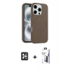 MARSİLYAN™- iPhone 16 Pro Max Kılıf Yankı Form Serisi - Siyah Bilvis 3X AR Hayalet Cam Ekran Koruyucu + PVD Metal Kamera Lens - SH