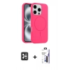 MARSİLYAN™- iPhone 16 Pro Max Kılıf Yankı Form Serisi - Siyah Bilvis 3X AR Hayalet Cam Ekran Koruyucu + PVD Metal Kamera Lens - SH