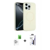 MARSİLYAN™- iPhone 16 Pro Max Kılıf Yankı Form Serisi - Siyah Bilvis 3X AR Hayalet Cam Ekran Koruyucu + Raze Metal Kamera Lens - BZ