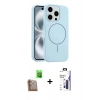 MARSİLYAN™- iPhone 16 Pro Max Kılıf Yankı Form Serisi - Siyah Bilvis 3X AR Hayalet Cam Ekran Koruyucu + Raze Metal Kamera Lens - CLTM