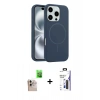 MARSİLYAN™- iPhone 16 Pro Max Kılıf Yankı Form Serisi - Siyah Bilvis 3X AR Hayalet Cam Ekran Koruyucu + Raze Metal Kamera Lens - NLGY