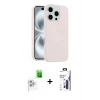 MARSİLYAN™- iPhone 16 Pro Max Kılıf Yankı Form Serisi - Siyah Bilvis 3X AR Hayalet Cam Ekran Koruyucu + Raze Metal Kamera Lens - BZ