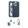 MARSİLYAN™- iPhone 16 Pro Max Kılıf Yankı Form Serisi - Siyah Bilvis 3X AR Hayalet Cam Ekran Koruyucu + Raze Metal Kamera Lens - SH