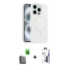 MARSİLYAN™- iPhone 16 Pro Max Kılıf Yankı Form Serisi - Siyah Bilvis 3X AR Hayalet Cam Ekran Koruyucu + Raze Metal Kamera Lens - SH