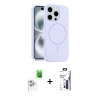 MARSİLYAN™- iPhone 16 Pro Max Kılıf Yankı Form Serisi - Siyah Bilvis 3X AR Hayalet Cam Ekran Koruyucu + Raze Metal Kamera Lens - BZ