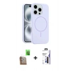 MARSİLYAN™- iPhone 16 Pro Max Kılıf Yankı Form Serisi - Siyah Bilvis 3X AR Hayalet Cam Ekran Koruyucu + Raze Metal Kamera Lens - CLTM