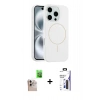 MARSİLYAN™- iPhone 16 Pro Max Kılıf Yankı Form Serisi - Siyah Bilvis 3X AR Hayalet Cam Ekran Koruyucu + Raze Metal Kamera Lens - NLGY