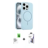 MARSİLYAN™- iPhone 16 Pro Max Kılıf Yankı Form Serisi - Siyah Bilvis 3X AR Hayalet Cam Ekran Koruyucu + Raze Metal Kamera Lens - BZ