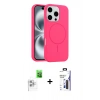 MARSİLYAN™- iPhone 16 Pro Max Kılıf Yankı Form Serisi - Siyah Bilvis 3X AR Hayalet Cam Ekran Koruyucu + Raze Metal Kamera Lens - BZ