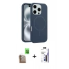 MARSİLYAN™- iPhone 16 Pro Max Kılıf Yankı Form Serisi - Siyah Bilvis 3X AR Hayalet Cam Ekran Koruyucu + Raze Metal Kamera Lens - CLTM