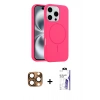 MARSİLYAN™- iPhone 16 Pro Max Kılıf Yankı Form Serisi - Siyah Bilvis 3X AR HD Cam Ekran Koruyucu + Pers Alüminyum Kamera Lens - CLTM