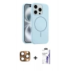 MARSİLYAN™- iPhone 16 Pro Max Kılıf Yankı Form Serisi - Siyah Bilvis 3X AR HD Cam Ekran Koruyucu + Pers Alüminyum Kamera Lens - CLTM