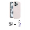 MARSİLYAN™- iPhone 16 Pro Max Kılıf Yankı Form Serisi - Siyah Bilvis 3X AR HD Cam Ekran Koruyucu + Pers Alüminyum Kamera Lens - GI