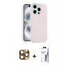 MARSİLYAN™- iPhone 16 Pro Max Kılıf Yankı Form Serisi - Siyah Bilvis 3X AR HD Cam Ekran Koruyucu + Pers Alüminyum Kamera Lens - CLTM