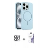 MARSİLYAN™- iPhone 16 Pro Max Kılıf Yankı Form Serisi - Siyah Bilvis 3X AR HD Cam Ekran Koruyucu + Pers Alüminyum Kamera Lens - GI