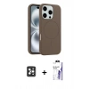 MARSİLYAN™- iPhone 16 Pro Max Kılıf Yankı Form Serisi - Siyah Bilvis 3X AR HD Cam Ekran Koruyucu + PVD Metal Kamera Lens - SH