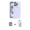 MARSİLYAN™- iPhone 16 Pro Max Kılıf Yankı Form Serisi - Siyah Bilvis 3X AR HD Cam Ekran Koruyucu + PVD Metal Kamera Lens - GS