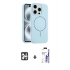 MARSİLYAN™- iPhone 16 Pro Max Kılıf Yankı Form Serisi - Siyah Bilvis 3X AR HD Cam Ekran Koruyucu + PVD Metal Kamera Lens - GS