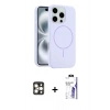 MARSİLYAN™- iPhone 16 Pro Max Kılıf Yankı Form Serisi - Siyah Bilvis 3X AR HD Cam Ekran Koruyucu + PVD Metal Kamera Lens - GD