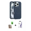 MARSİLYAN™- iPhone 16 Pro Max Kılıf Yankı Form Serisi - Siyah Bilvis 3X AR HD Cam Ekran Koruyucu + Raze Metal Kamera Lens - CLTM
