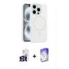 MARSİLYAN™- iPhone 16 Pro Max Kılıf Yankı Form Serisi - Siyah Bilvis 5in1 3D Magic Cam Ekran Koruyucu + Bilvis Titan Kamera Lens - GS