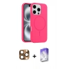MARSİLYAN™- iPhone 16 Pro Max Kılıf Yankı Form Serisi - Siyah Bilvis 5in1 3D Magic Cam Ekran Koruyucu + Pers Alüminyum Kamera Lens - CLTM