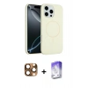 MARSİLYAN™- iPhone 16 Pro Max Kılıf Yankı Form Serisi - Siyah Bilvis 5in1 3D Magic Cam Ekran Koruyucu + Pers Alüminyum Kamera Lens - CLTM