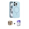 MARSİLYAN™- iPhone 16 Pro Max Kılıf Yankı Form Serisi - Siyah Bilvis 5in1 3D Magic Cam Ekran Koruyucu + Pers Alüminyum Kamera Lens - CLTM