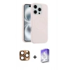 MARSİLYAN™- iPhone 16 Pro Max Kılıf Yankı Form Serisi - Siyah Bilvis 5in1 3D Magic Cam Ekran Koruyucu + Pers Alüminyum Kamera Lens - CLTM