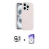 MARSİLYAN™- iPhone 16 Pro Max Kılıf Yankı Form Serisi - Siyah Bilvis 5in1 3D Magic Cam Ekran Koruyucu + Gri Pers Alüminyum Kamera Lens