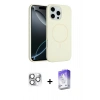 MARSİLYAN™- iPhone 16 Pro Max Kılıf Yankı Form Serisi - Siyah Bilvis 5in1 3D Magic Cam Ekran Koruyucu + Pers Alüminyum Kamera Lens - GS