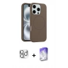 MARSİLYAN™- iPhone 16 Pro Max Kılıf Yankı Form Serisi - Siyah Bilvis 5in1 3D Magic Cam Ekran Koruyucu + Pers Alüminyum Kamera Lens - GS