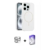 MARSİLYAN™- iPhone 16 Pro Max Kılıf Yankı Form Serisi - Siyah Bilvis 5in1 3D Magic Cam Ekran Koruyucu + Pers Alüminyum Kamera Lens - GS