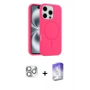 MARSİLYAN™- iPhone 16 Pro Max Kılıf Yankı Form Serisi - Siyah Bilvis 5in1 3D Magic Cam Ekran Koruyucu + Pers Alüminyum Kamera Lens - GS