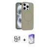 MARSİLYAN™- iPhone 16 Pro Max Kılıf Yankı Form Serisi - Siyah Bilvis 5in1 3D Magic Cam Ekran Koruyucu + Pers Alüminyum Kamera Lens - GS