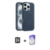 MARSİLYAN™- iPhone 16 Pro Max Kılıf Yankı Form Serisi - Siyah Bilvis 5in1 3D Magic Cam Ekran Koruyucu + PVD Metal Kamera Lens - SH