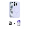MARSİLYAN™- iPhone 16 Pro Max Kılıf Yankı Form Serisi - Siyah Bilvis 5in1 3D Magic Cam Ekran Koruyucu + PVD Metal Kamera Lens - SH