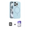 MARSİLYAN™- iPhone 16 Pro Max Kılıf Yankı Form Serisi - Siyah Bilvis 5in1 3D Magic Cam Ekran Koruyucu + PVD Metal Kamera Lens - SH