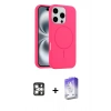 MARSİLYAN™- iPhone 16 Pro Max Kılıf Yankı Form Serisi - Siyah Bilvis 5in1 3D Magic Cam Ekran Koruyucu + PVD Metal Kamera Lens - GS