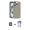 MARSİLYAN™- iPhone 16 Pro Max Kılıf Yankı Form Serisi - Siyah Bilvis 5in1 3D Magic Cam Ekran Koruyucu + PVD Metal Kamera Lens - SH