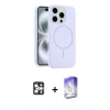MARSİLYAN™- iPhone 16 Pro Max Kılıf Yankı Form Serisi - Siyah Bilvis 5in1 3D Magic Cam Ekran Koruyucu + PVD Metal Kamera Lens - GS