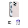 MARSİLYAN™- iPhone 16 Pro Max Kılıf Yankı Form Serisi - Siyah Bilvis 5in1 3D Magic Cam Ekran Koruyucu + PVD Metal Kamera Lens - SH
