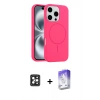 MARSİLYAN™- iPhone 16 Pro Max Kılıf Yankı Form Serisi - Siyah Bilvis 5in1 3D Magic Cam Ekran Koruyucu + PVD Metal Kamera Lens - SH