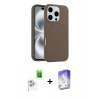 MARSİLYAN™- iPhone 16 Pro Max Kılıf Yankı Form Serisi - Siyah Bilvis 5in1 3D Magic Cam Ekran Koruyucu + Raze Metal Kamera Lens - BZ