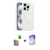 MARSİLYAN™- iPhone 16 Pro Max Kılıf Yankı Form Serisi - Siyah Bilvis 5in1 3D Magic Cam Ekran Koruyucu + Raze Metal Kamera Lens - CLTM