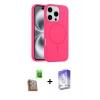 MARSİLYAN™- iPhone 16 Pro Max Kılıf Yankı Form Serisi - Siyah Bilvis 5in1 3D Magic Cam Ekran Koruyucu + Raze Metal Kamera Lens - CLTM