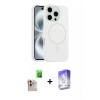 MARSİLYAN™- iPhone 16 Pro Max Kılıf Yankı Form Serisi - Siyah Bilvis 5in1 3D Magic Cam Ekran Koruyucu + Raze Metal Kamera Lens - NLGY