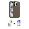 MARSİLYAN™- iPhone 16 Pro Max Kılıf Yankı Form Serisi - Siyah Bilvis 5in1 3D Magic Cam Ekran Koruyucu + Raze Metal Kamera Lens - NLGY